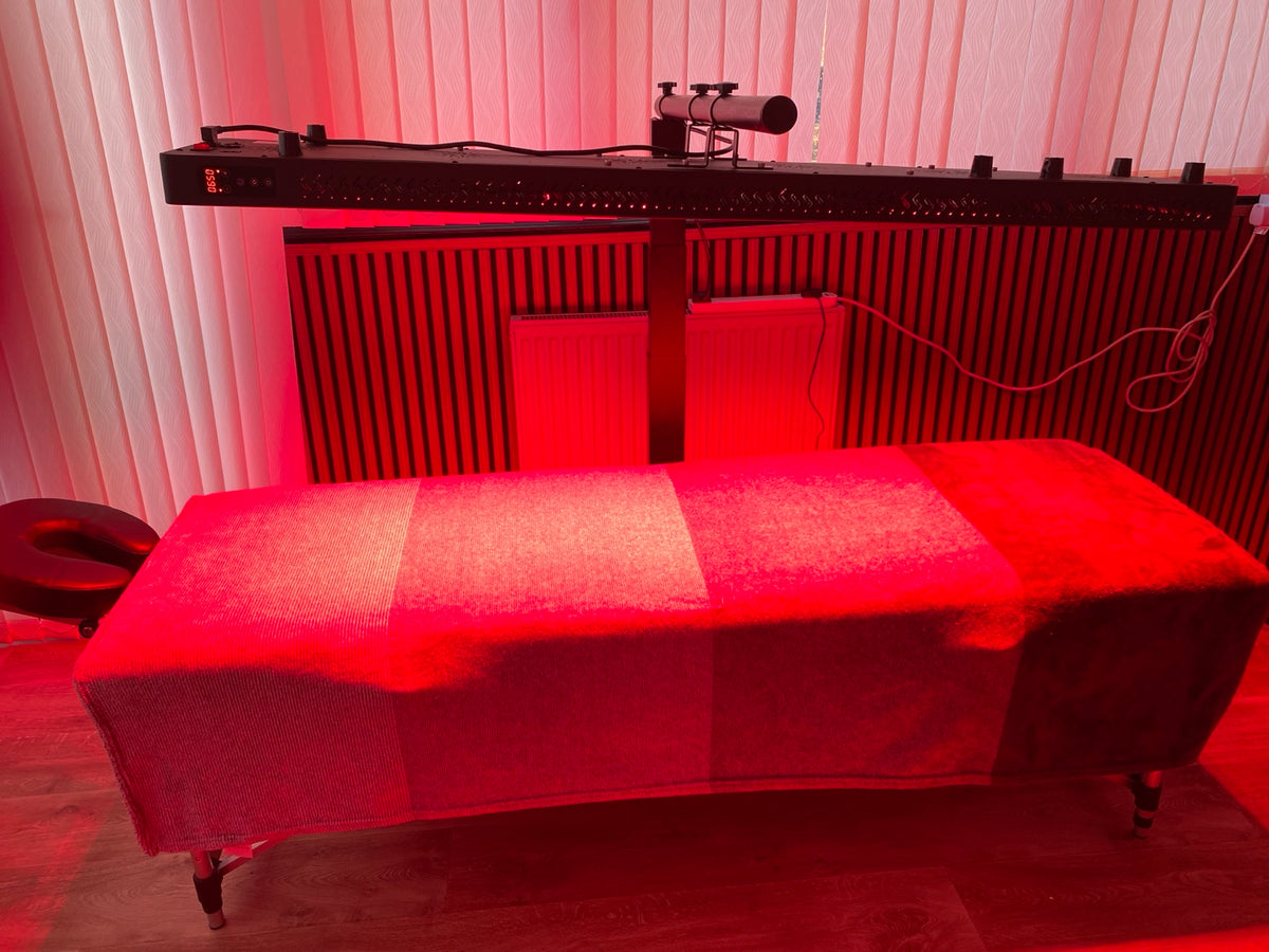 The prepared massage couch in Lumaterra’s genuine Doncaster treatment studio