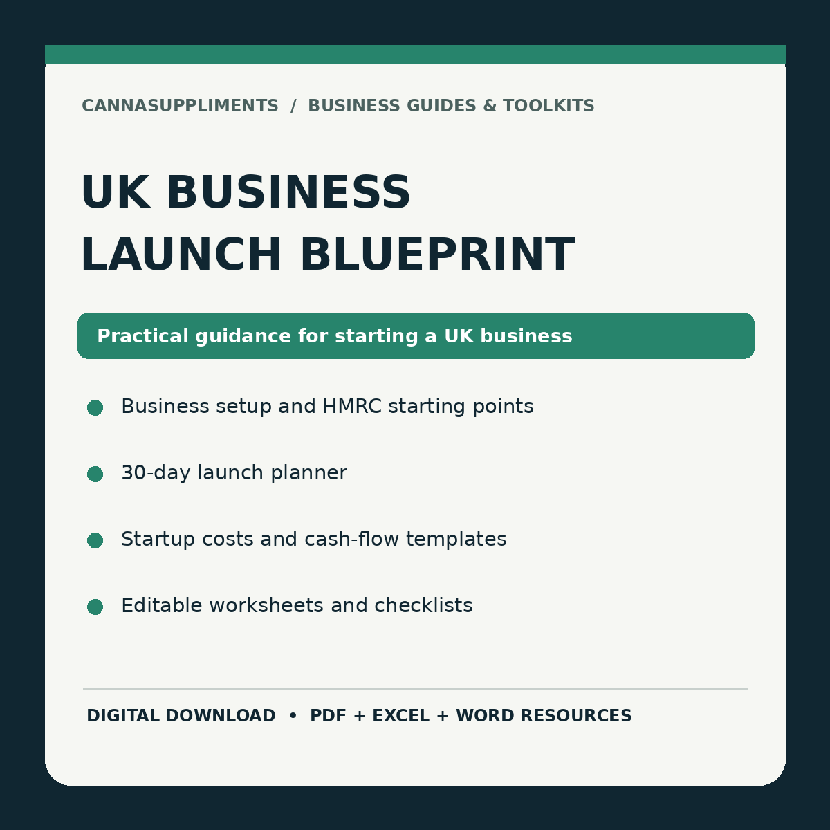 UK Business Launch Blueprint: business startup templates and checklists